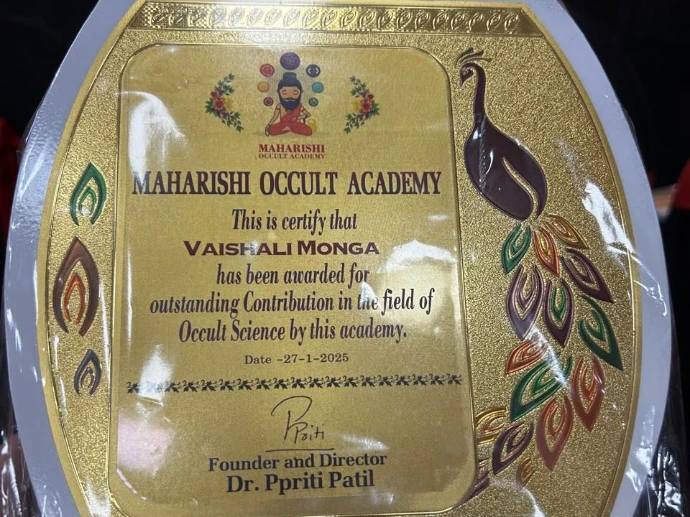 Award for occult in excellence