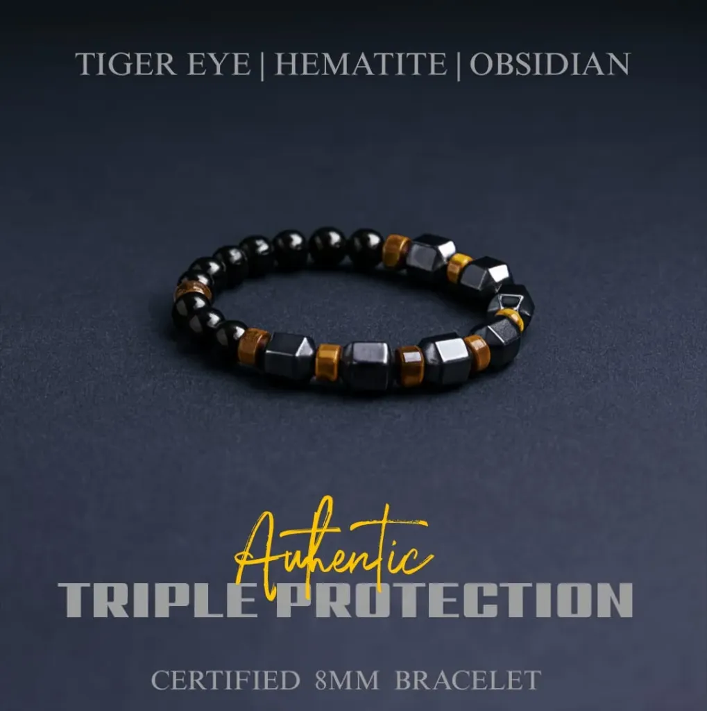 Free Product - Triple Protection Bracelet – Tiger Eye | Hematite | Obsidian