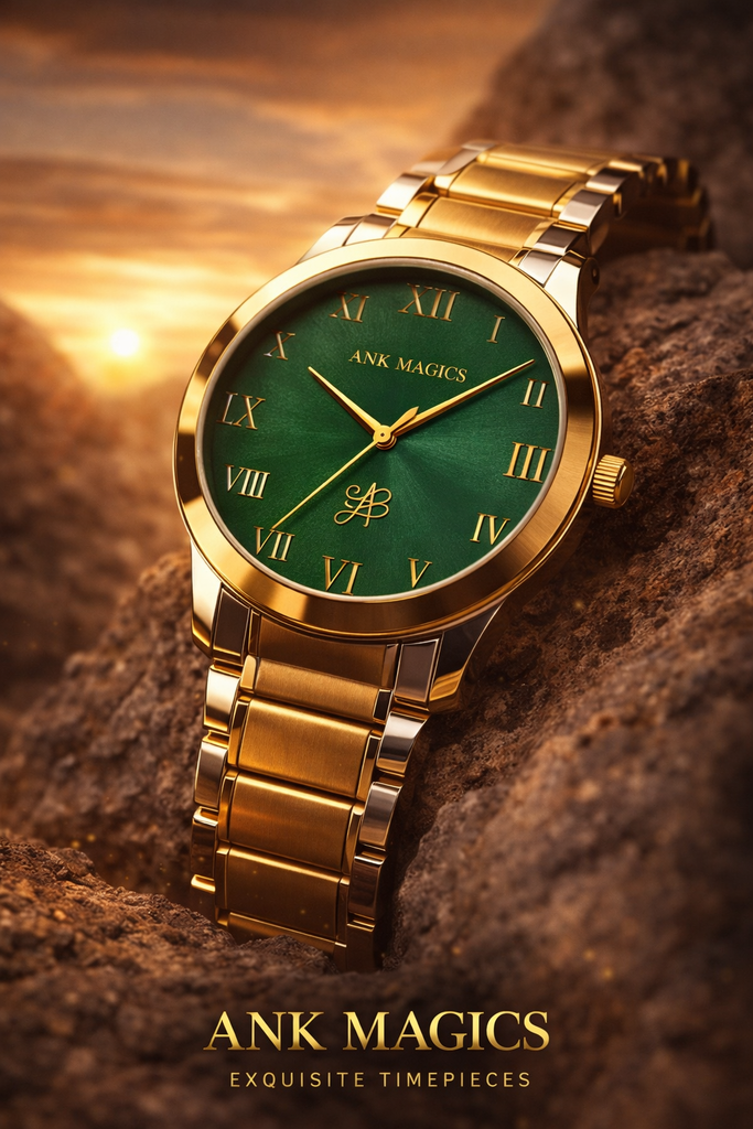 MIX BELT GREEN DIAL LUCKY WATCH