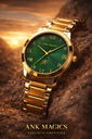 MIX BELT GREEN DIAL LUCKY WATCH